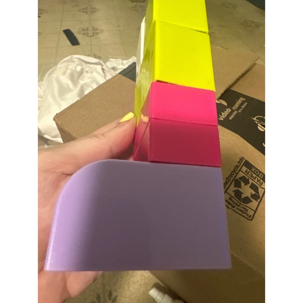 Mega Bloks First Builders Neon Pink Yellow Purple Big Building Blocks Pieces